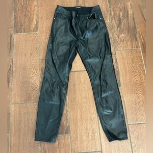 Express Women's Black Faux Leather Skinny Pants